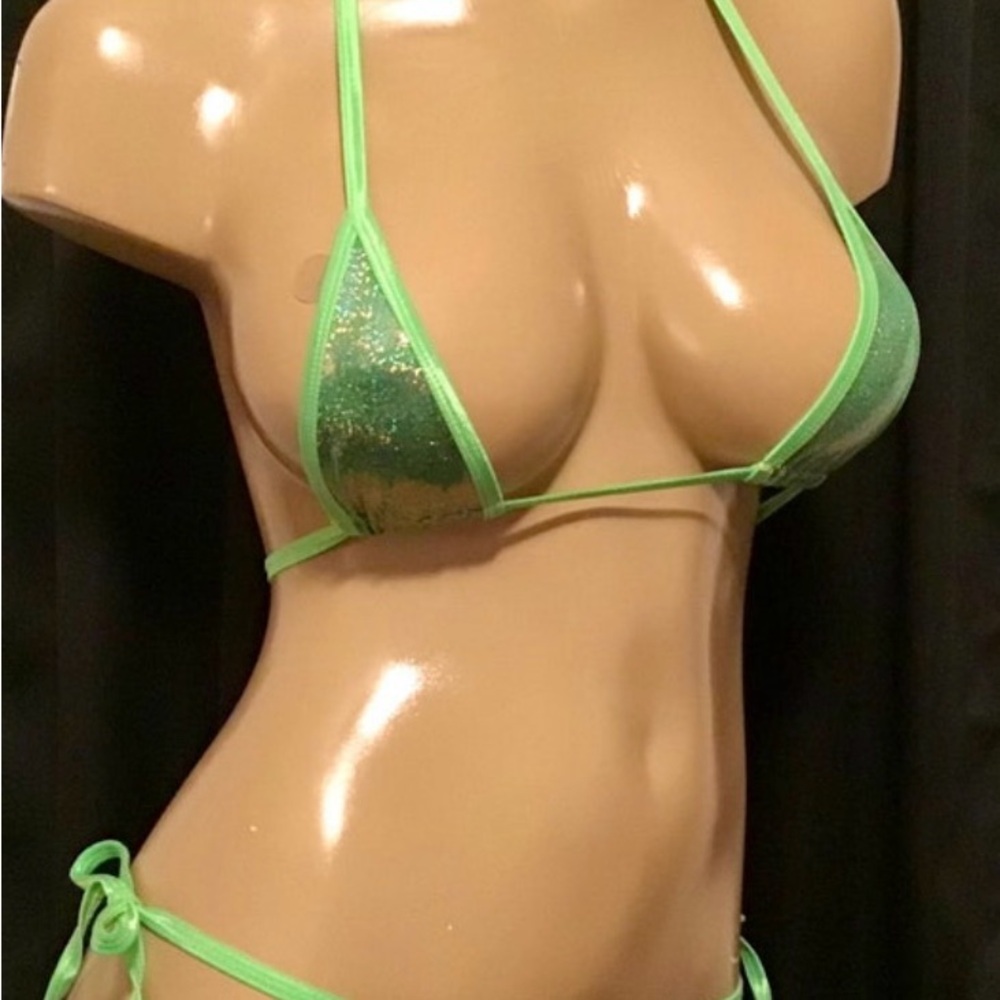 Green sparkle bikini